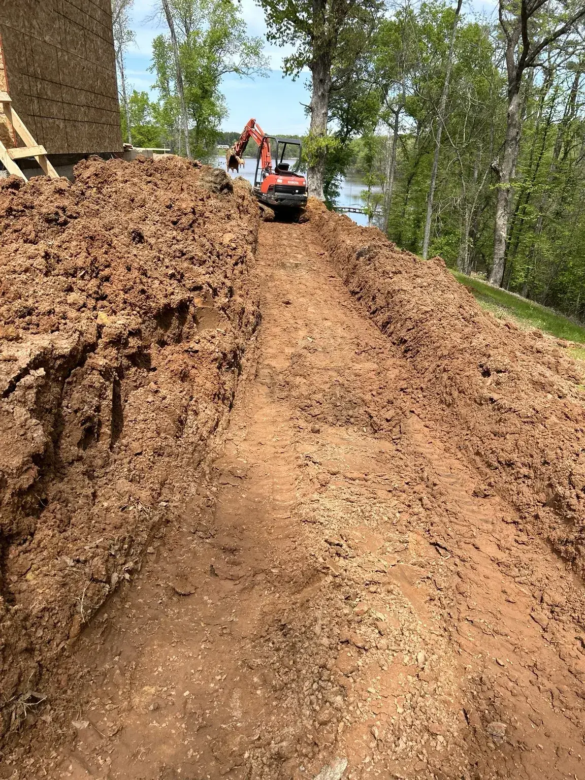 Excavation on a slope