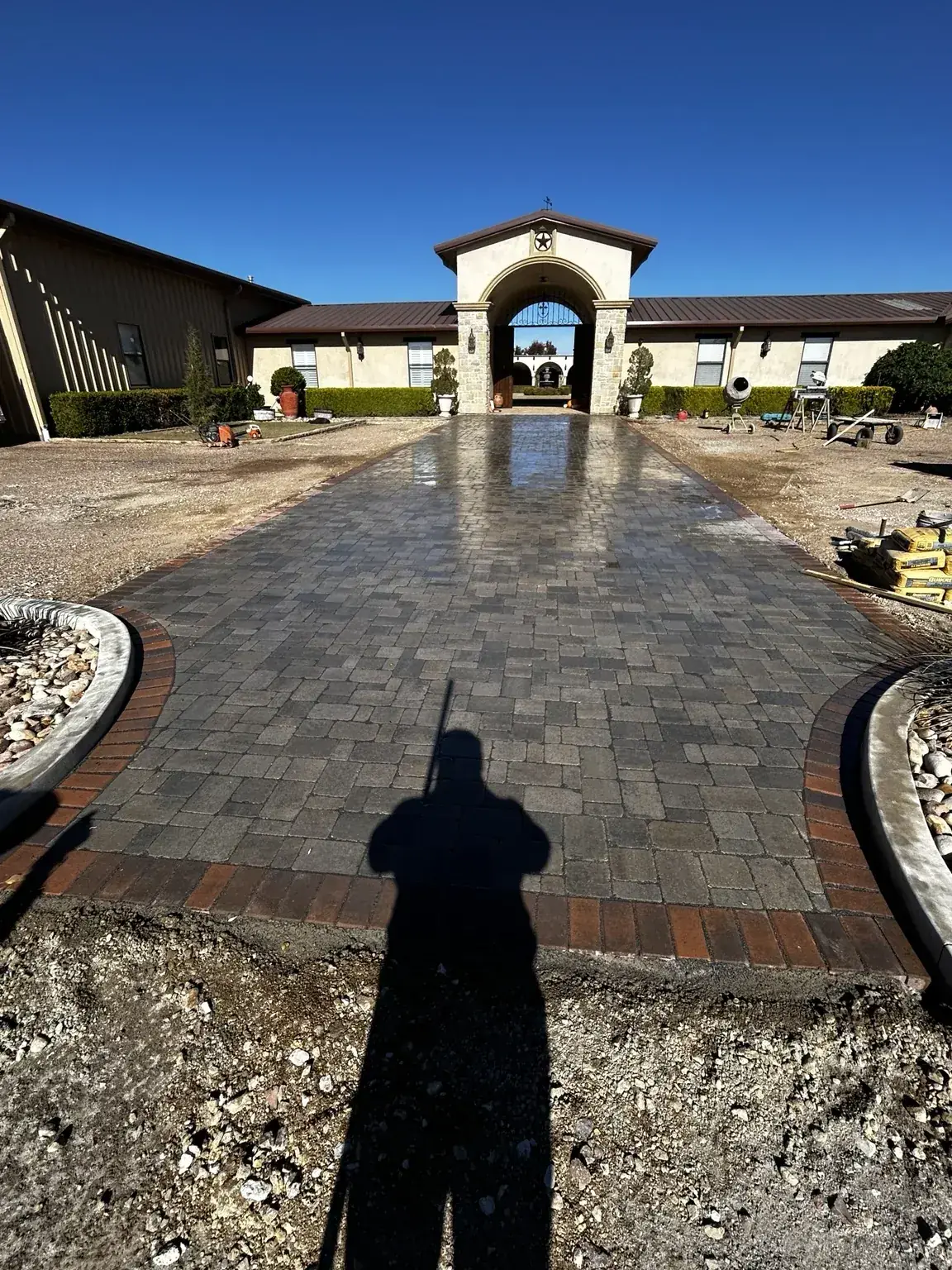 Finished paver entrance