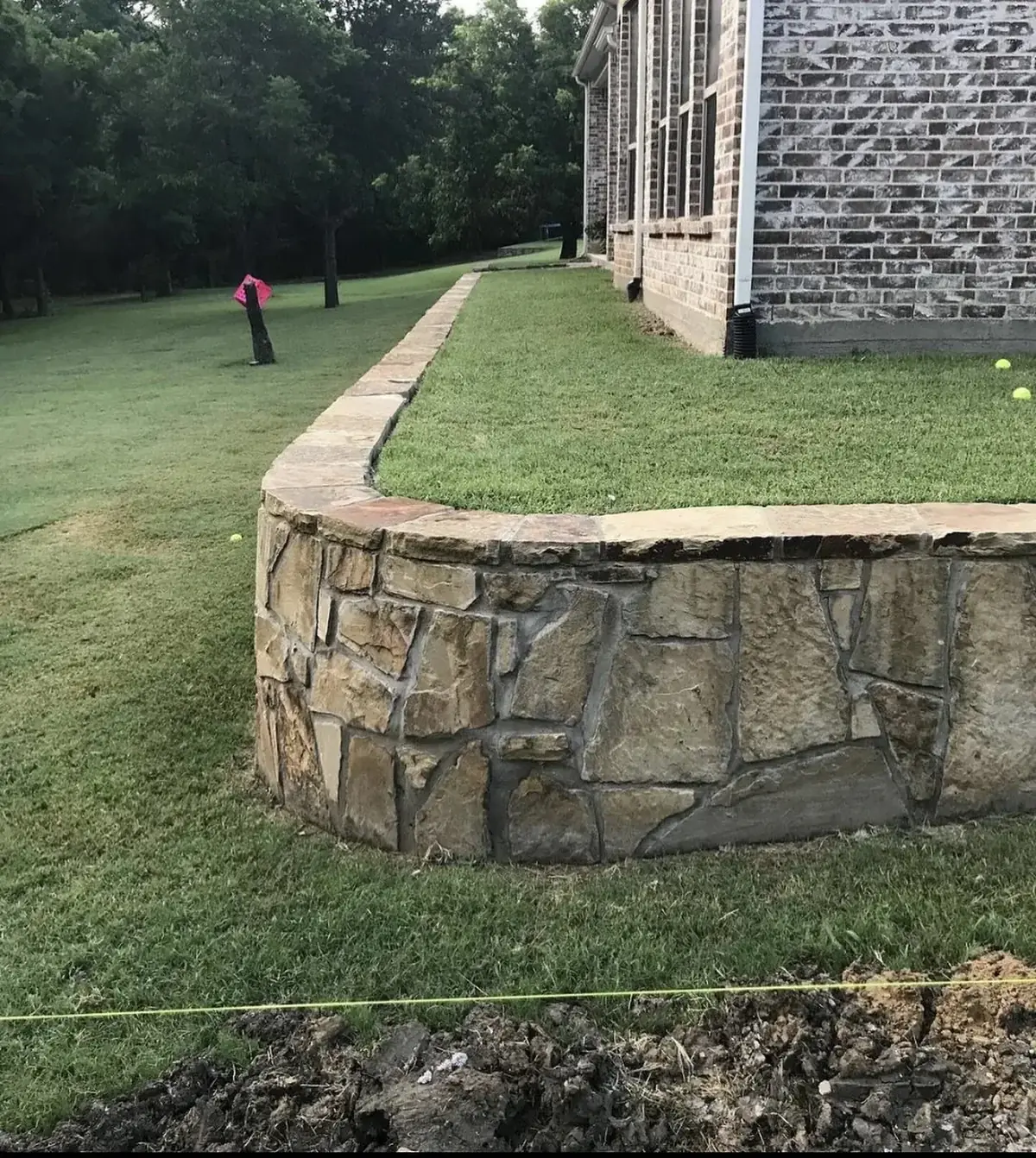 Custom natural stone wall